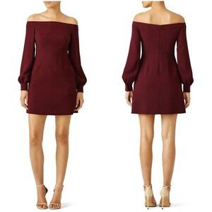 Jill Stuart Maroon Off Shoulder Dress $358